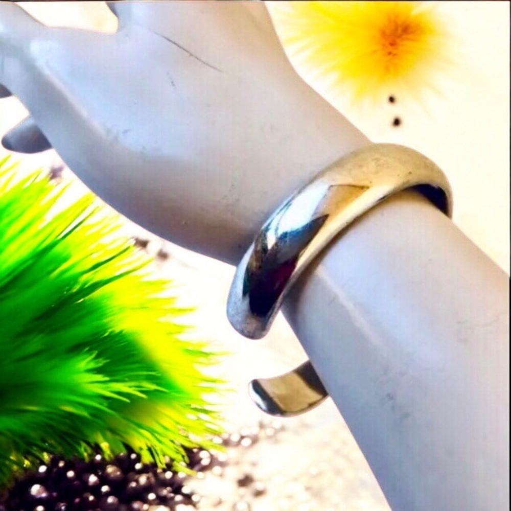 Sterling Silver Cuff Braclet Solid Stamped 925 - image 5